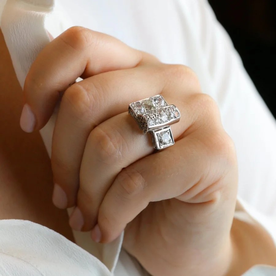 Ring bridge diamonds ancient size - Image 2