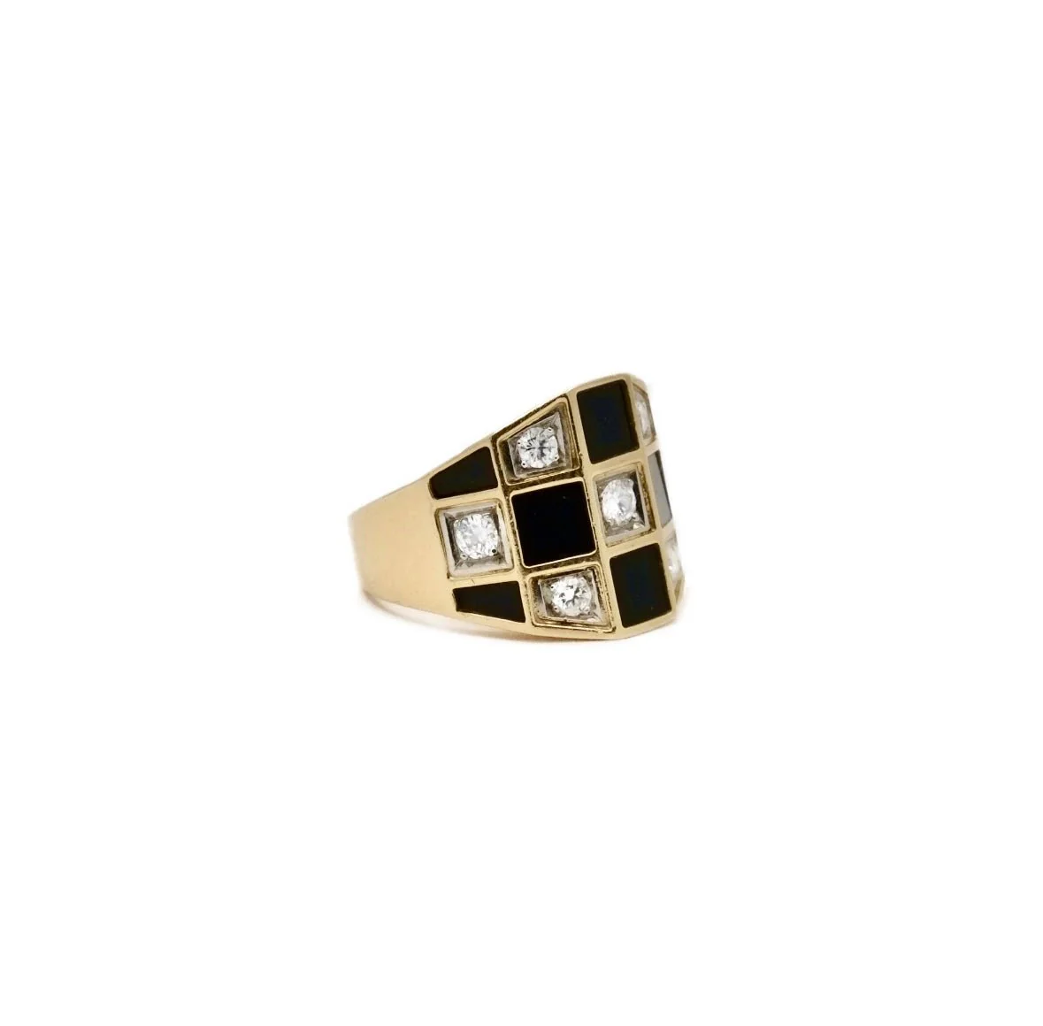 Ring Ring VAN CLEEF & ARPELS. in yellow gold, onyx and diamonds - Image 6