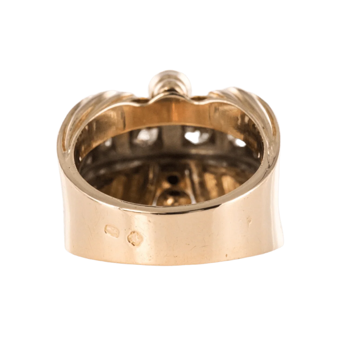 Signet ring in yellow gold, platinum, pearls and diamonds - Image 4