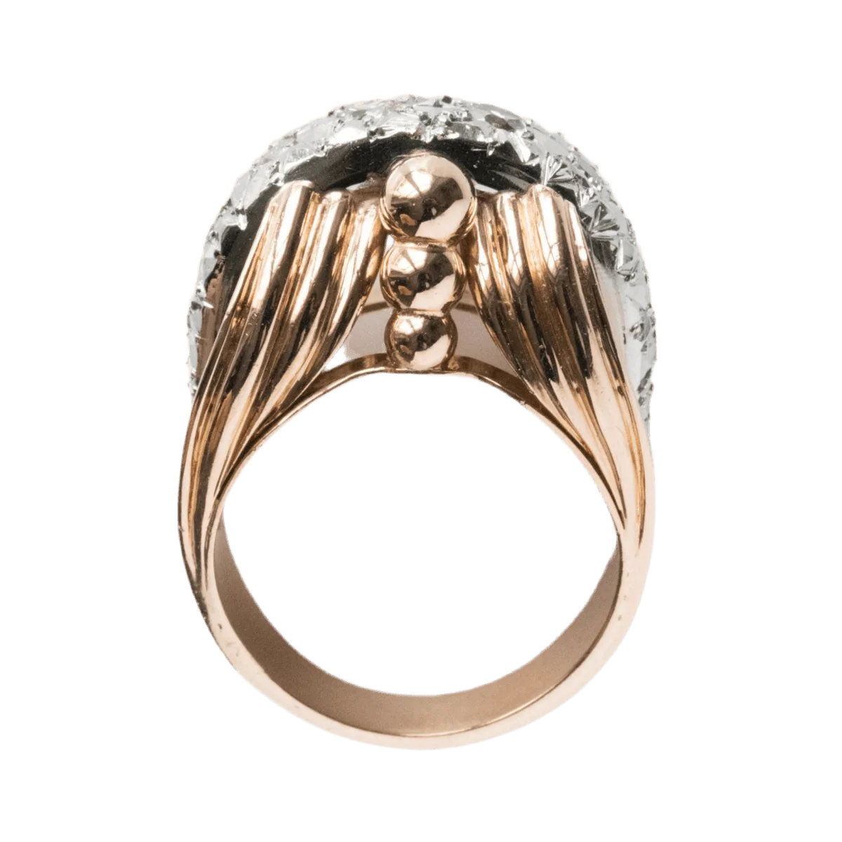 Signet ring in yellow gold, platinum, pearls and diamonds - Image 6