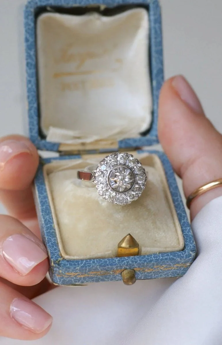 Art Deco Diamond Round Target Ring - Image 10