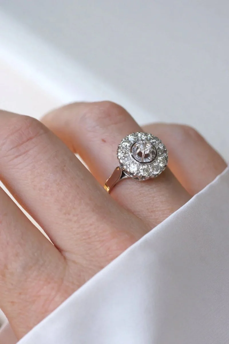 Art Deco Diamond Round Target Ring - Image 2