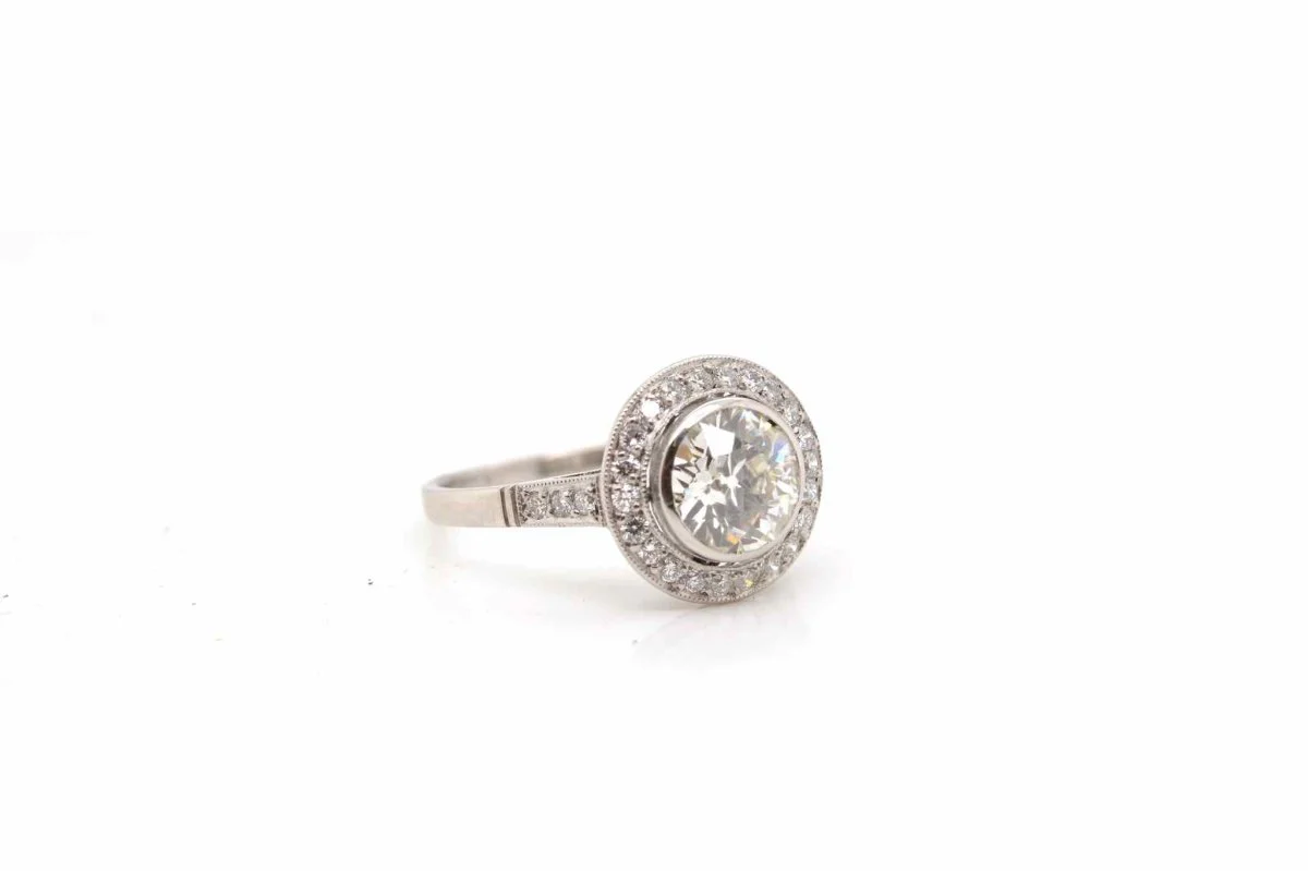 Art Deco style round ring in platinum - Image 4