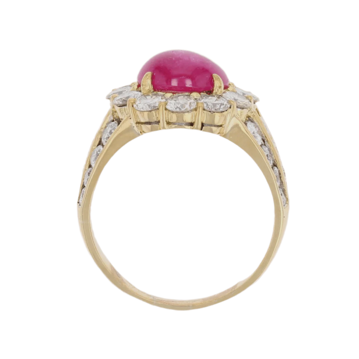 Marguerite ring in yellow gold, rubies and diamonds - Image 6