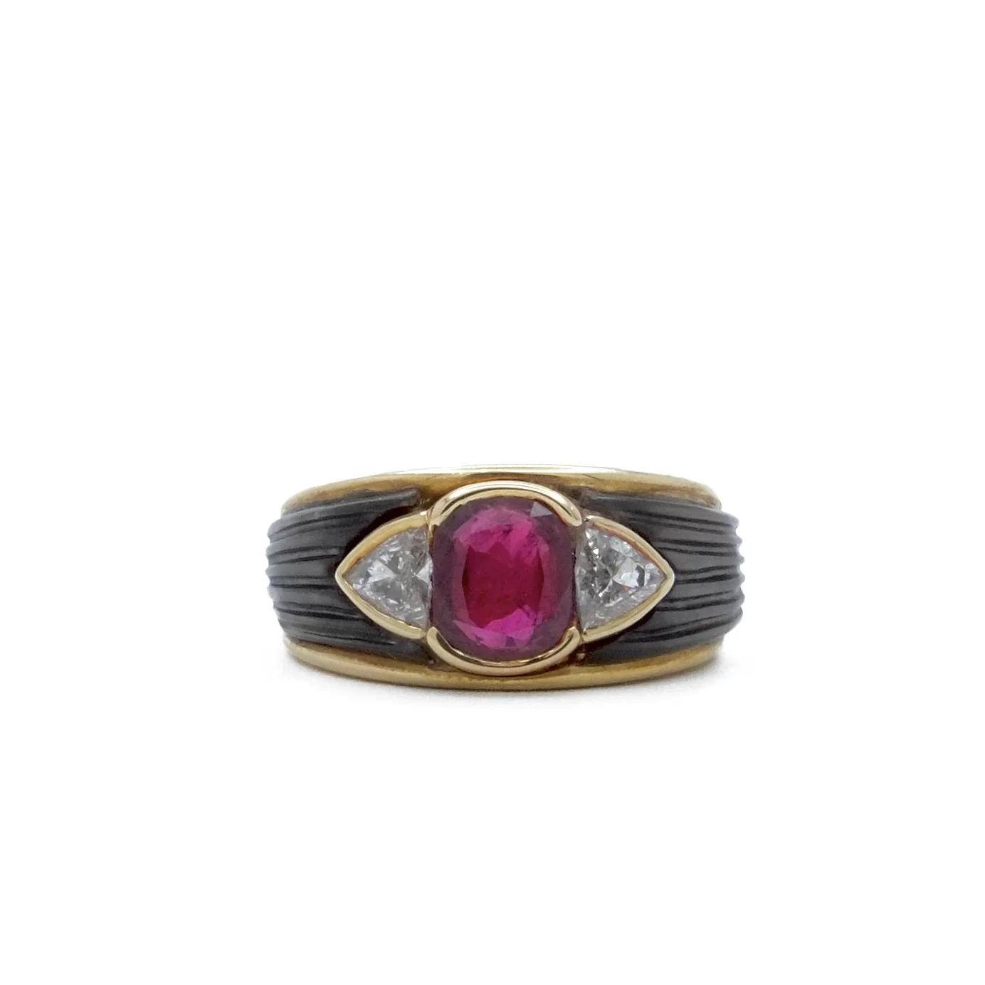Ring raspberry ruby in yellow gold and ruby - Image 3