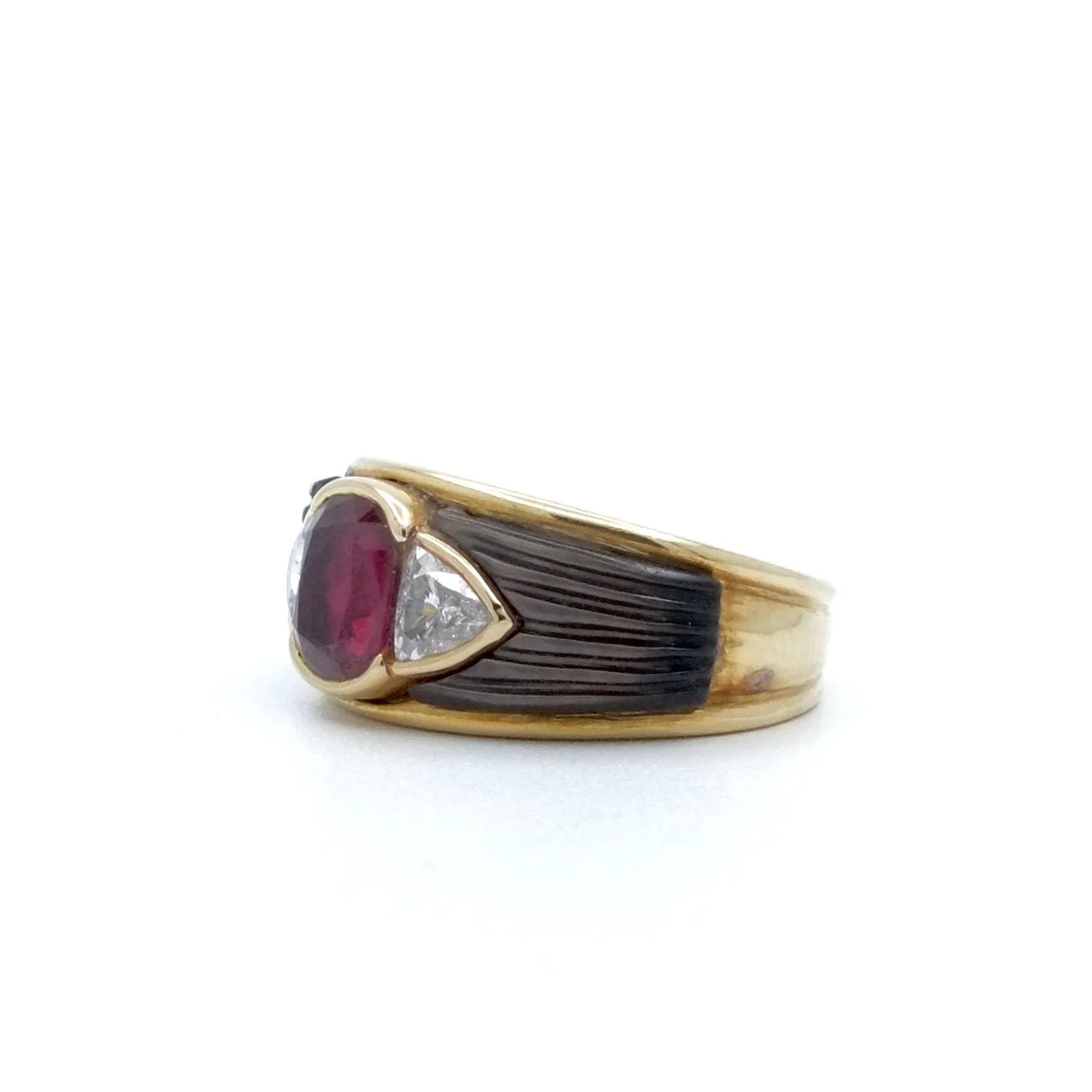 Ring raspberry ruby in yellow gold and ruby - Image 4