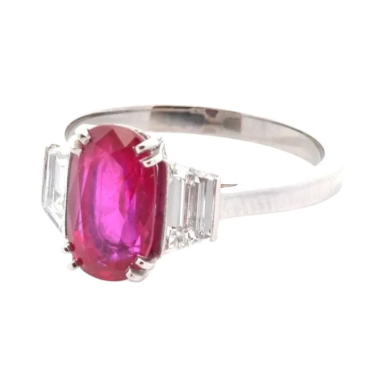 Ring Trilogy in paltinium, ruby and diamonds - Image 2