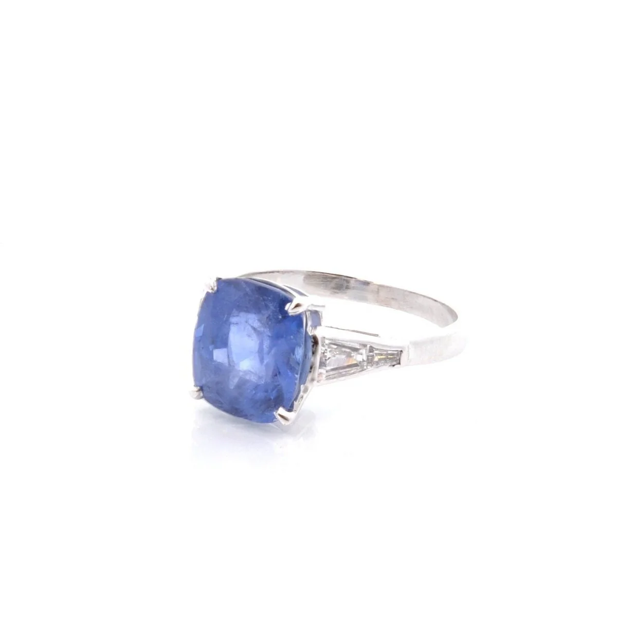 Ring in white gold, sapphire and diamonds. - Image 2
