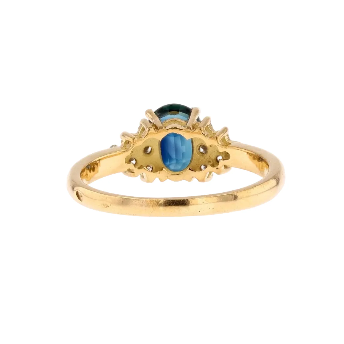 Pompadour ring in yellow gold, sapphire and diamonds - Image 4