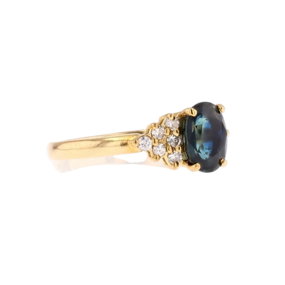 Pompadour ring in yellow gold, sapphire and diamonds - Image 5