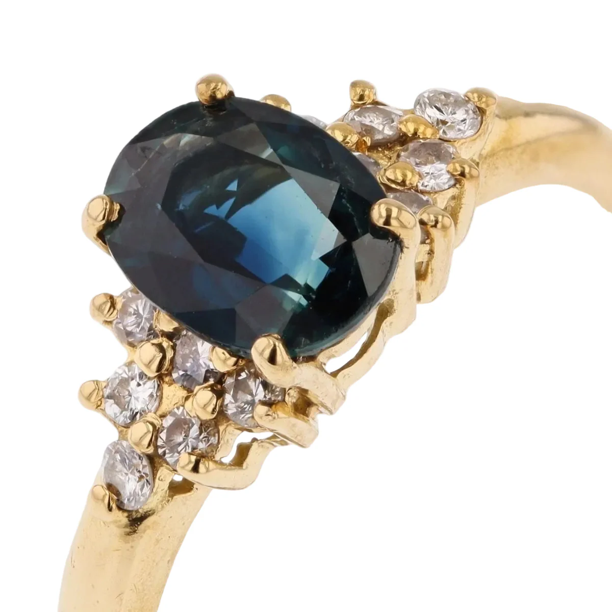 Pompadour ring in yellow gold, sapphire and diamonds - Image 7