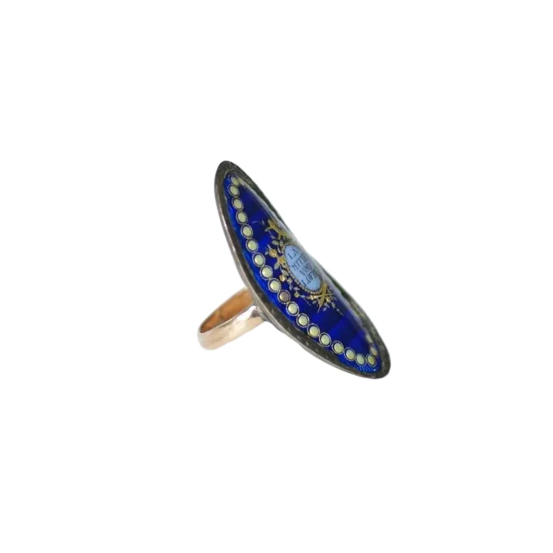 Ring 18th century shuttle in rose gold and silver - Image 5