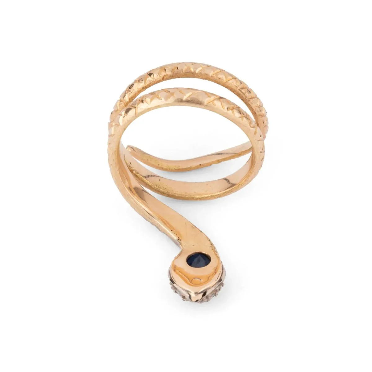 Two-tone sapphire snake ring - Image 4
