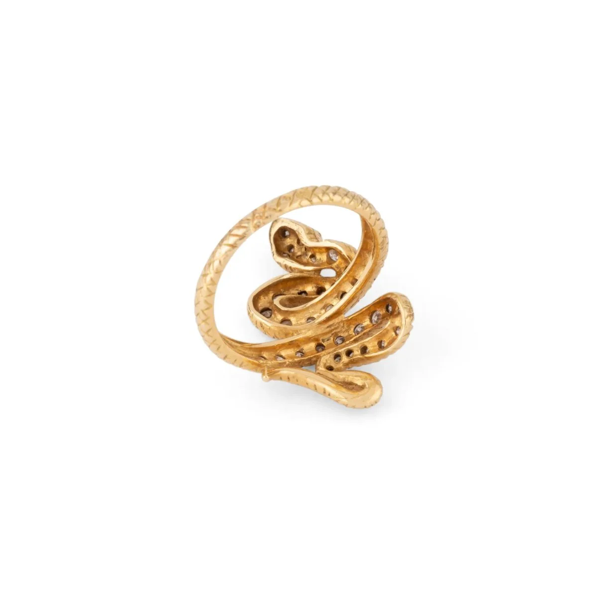 Snake ring in yellow gold and diamonds - Image 5