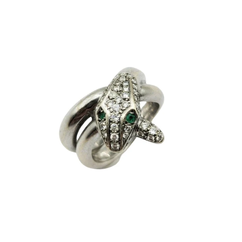 Serpent ring in white gold and diamonds - Image 3