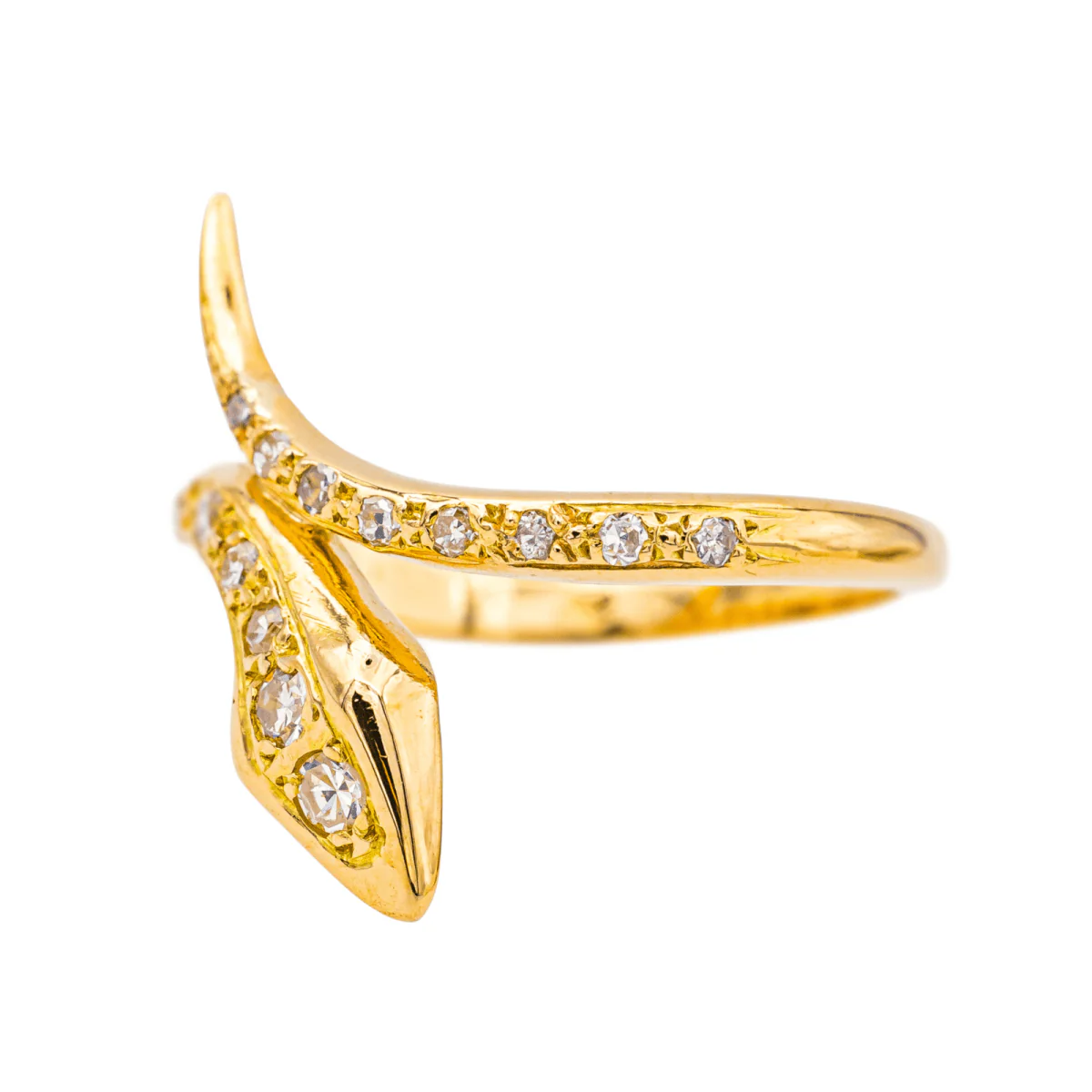 Ring at yellow gold and diamonds - Image 3