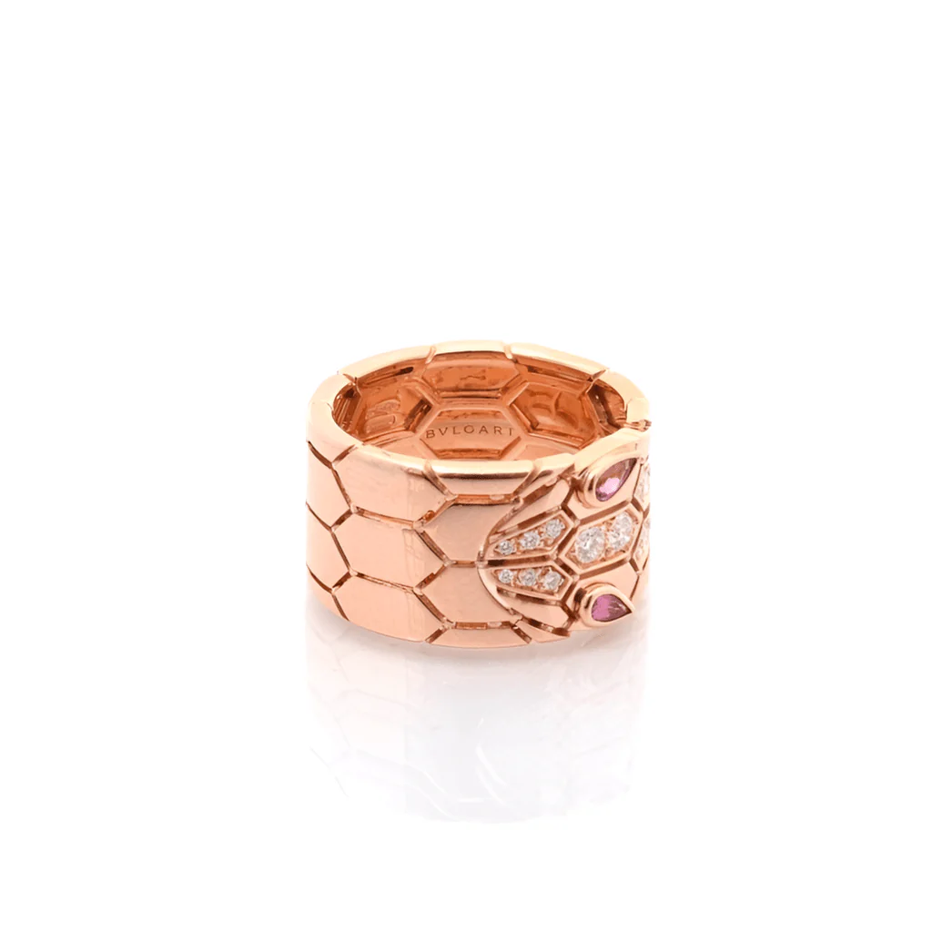 Ring BULGARI "Serpenti" in rose gold, tourmalines and diamonds - Image 3