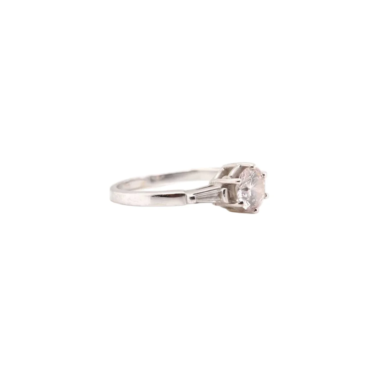 Solitaire ring in platinum and diamond - Image 2