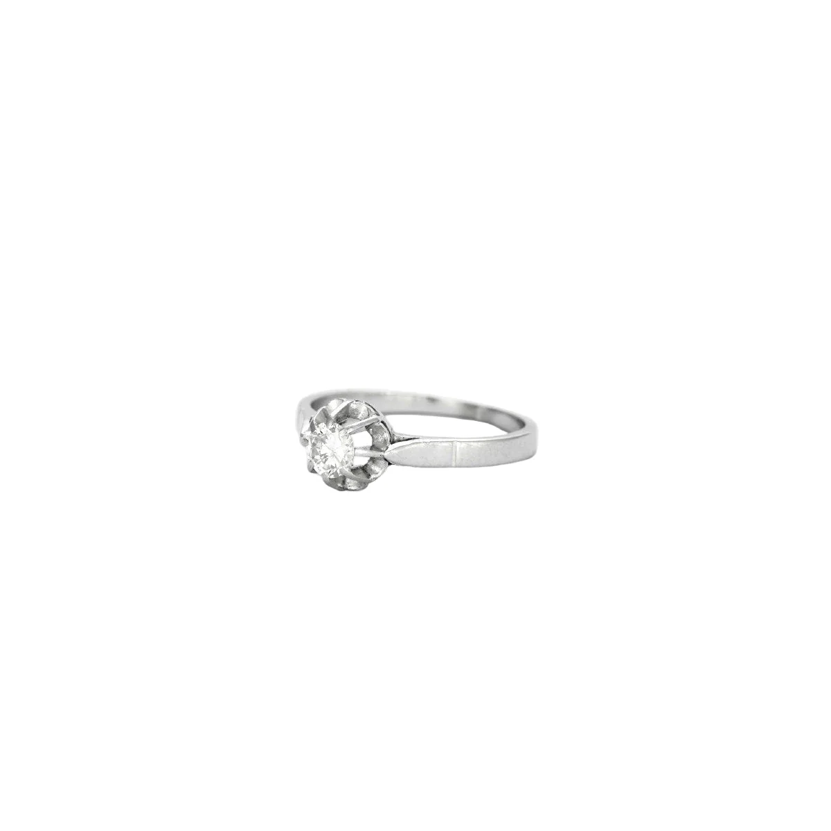 Ring Solitaire in white gold and diamond - Image 2