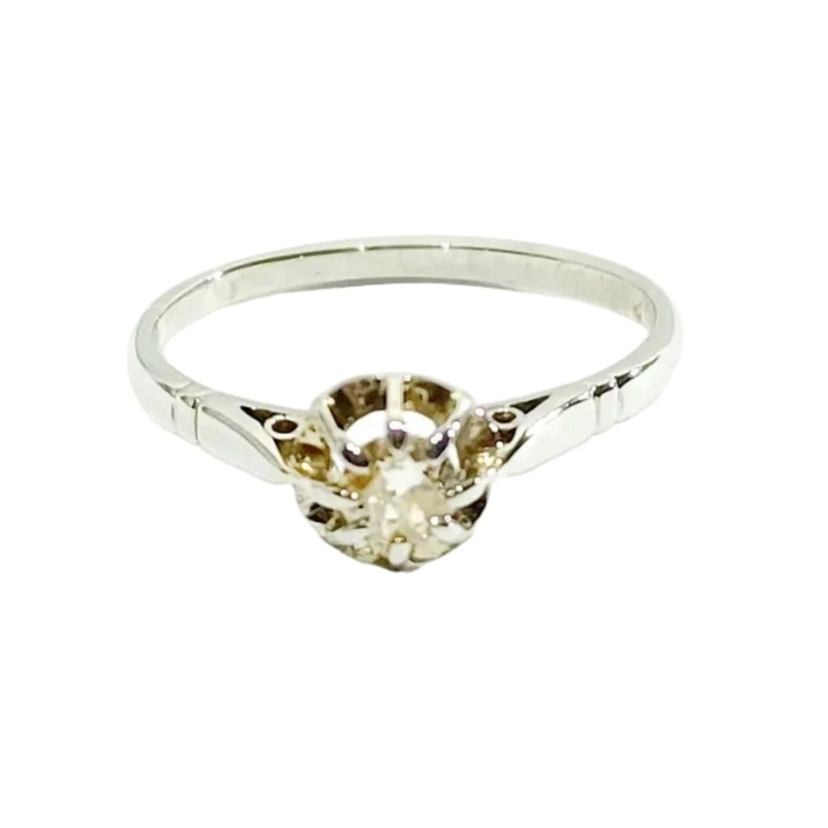 Ring Solitaire in white gold and diamonds
