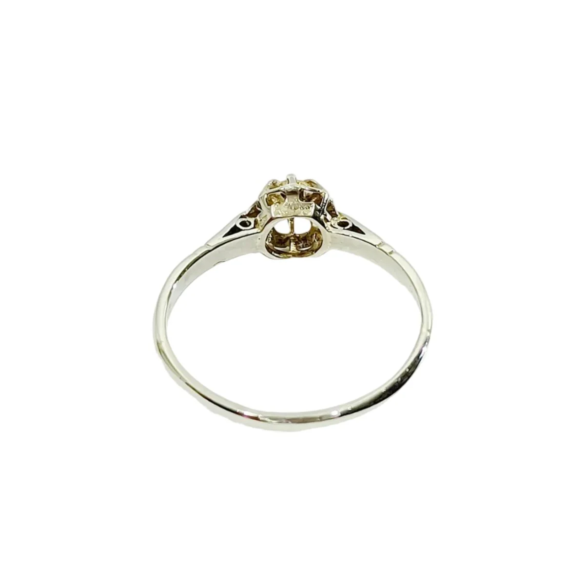 Ring Solitaire in white gold and diamonds - Image 5