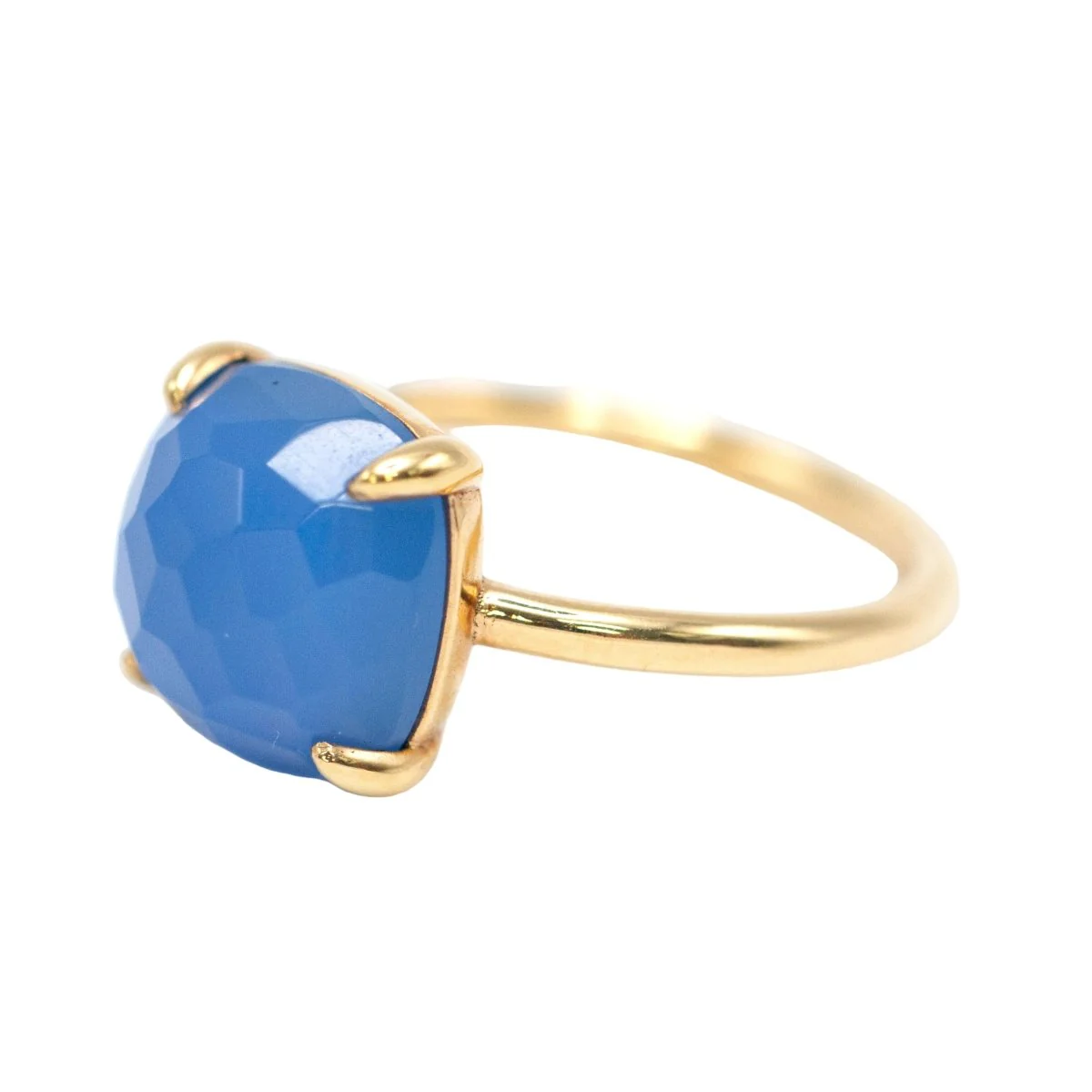 Yellow gold and chalcedony Solitaire ring - Image 2