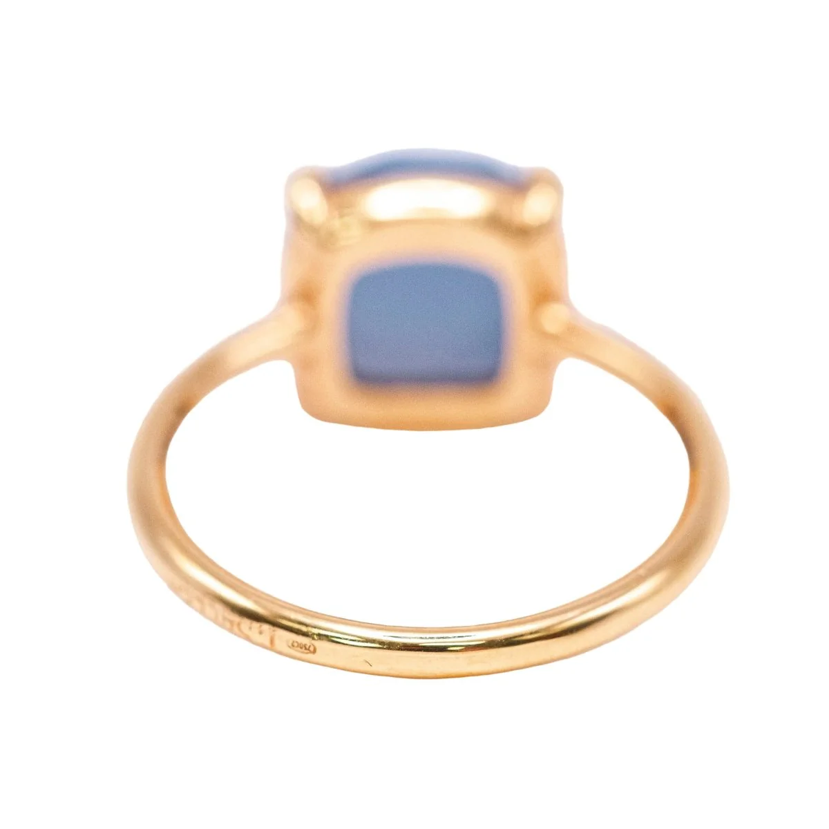 Yellow gold and chalcedony Solitaire ring - Image 3