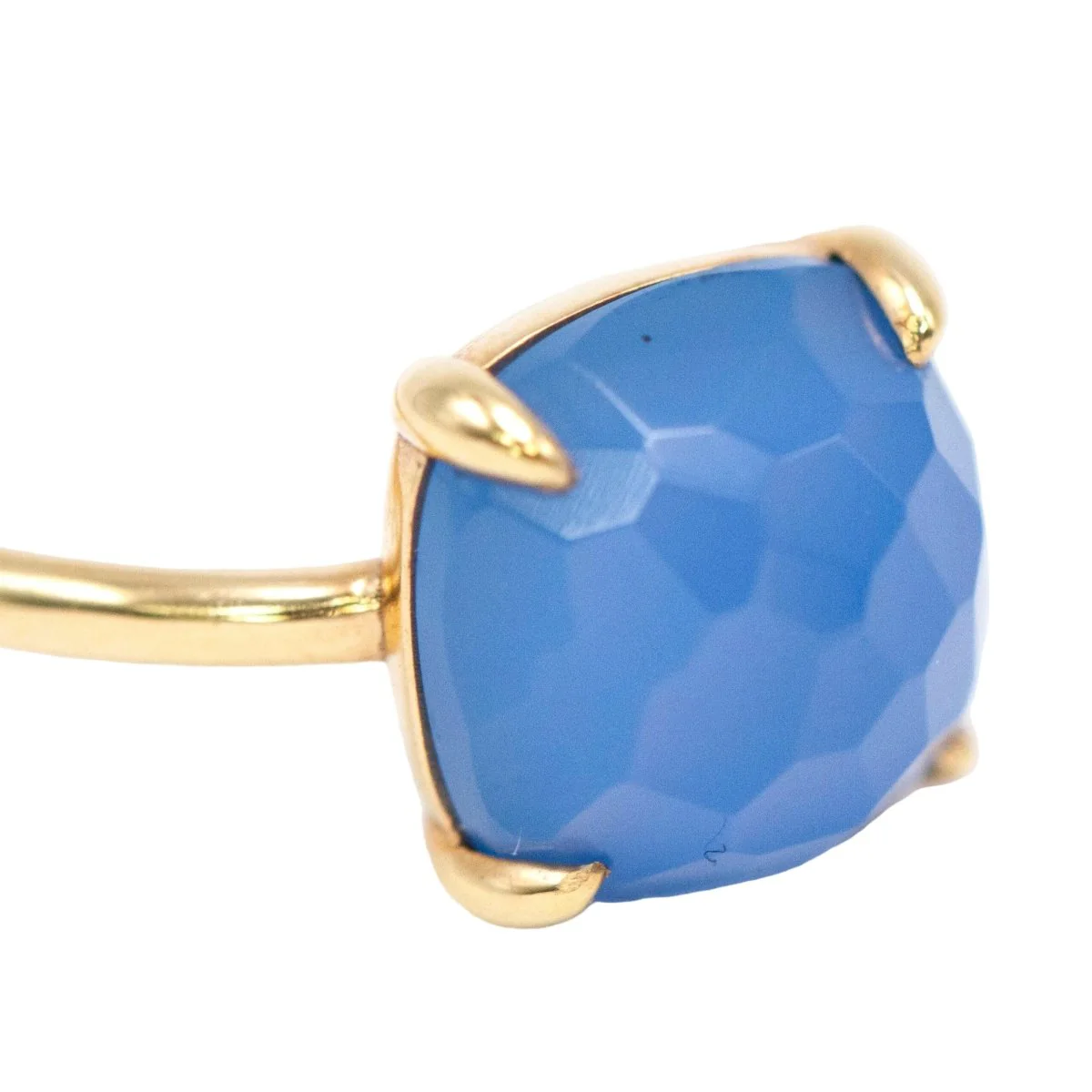 Yellow gold and chalcedony Solitaire ring - Image 5