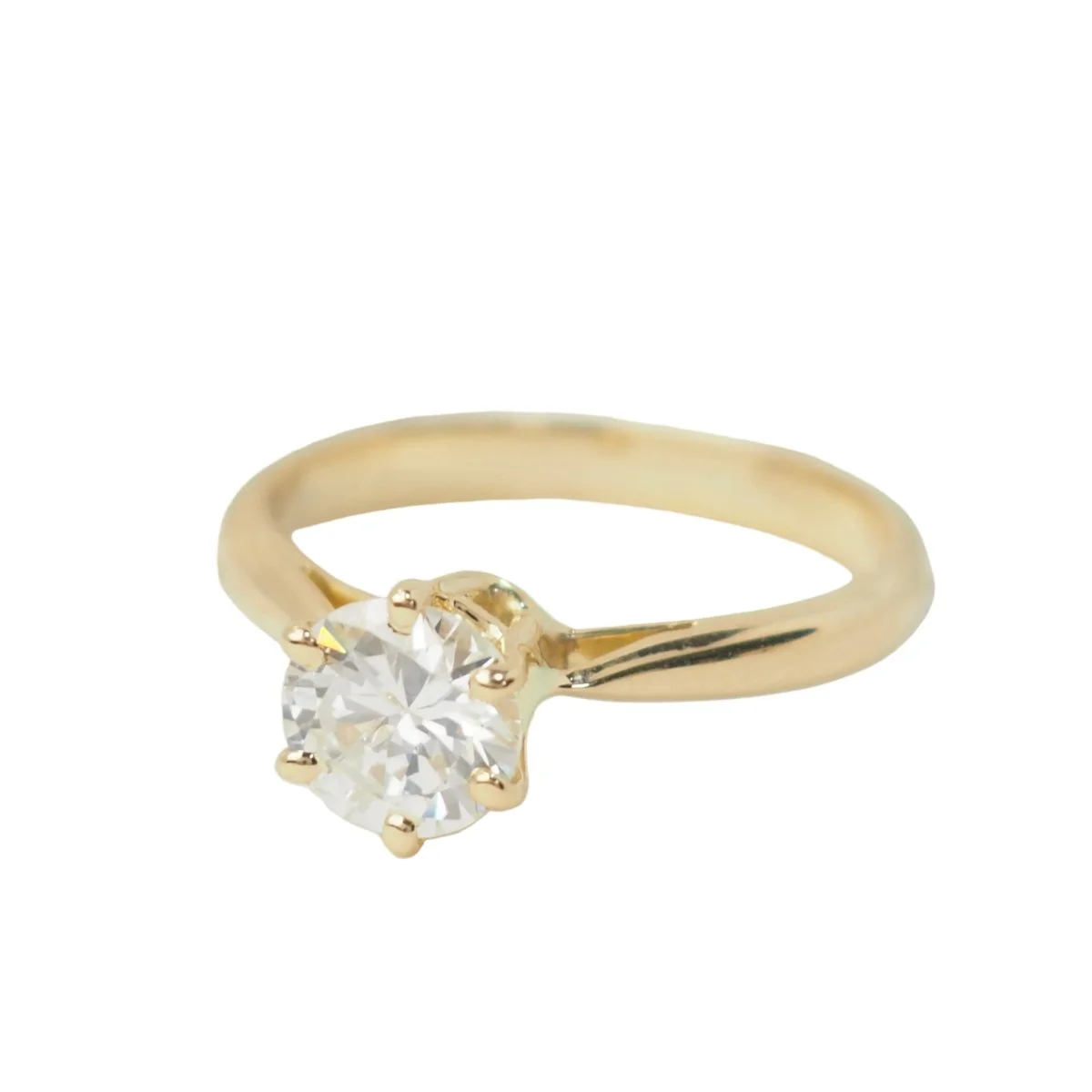 Ring Solitaire in yellow gold and diamond - Image 3