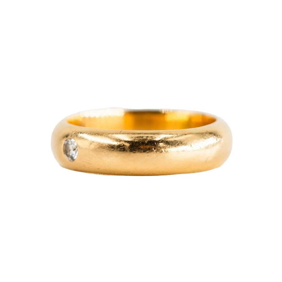 Yellow Gold Solitaire Ring with Diamond - Image 2