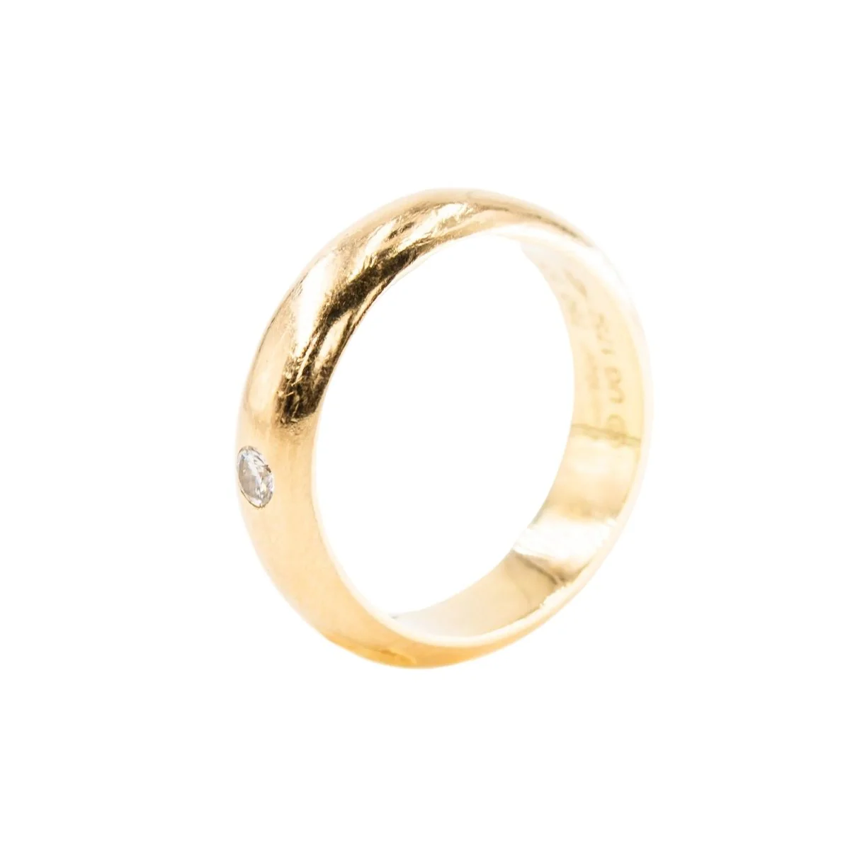 Yellow Gold Solitaire Ring with Diamond - Image 5