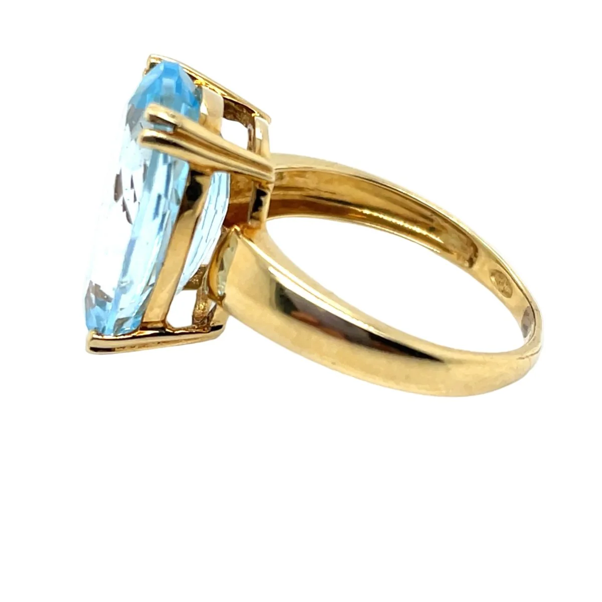 Yellow gold and topaz solitaire ring - Image 3