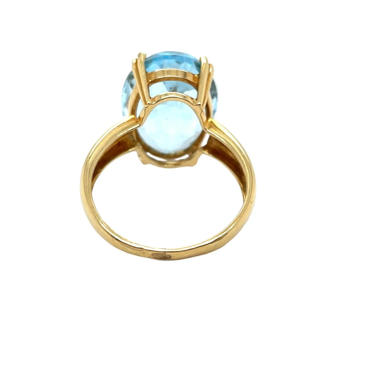 Yellow gold and topaz solitaire ring - Image 4