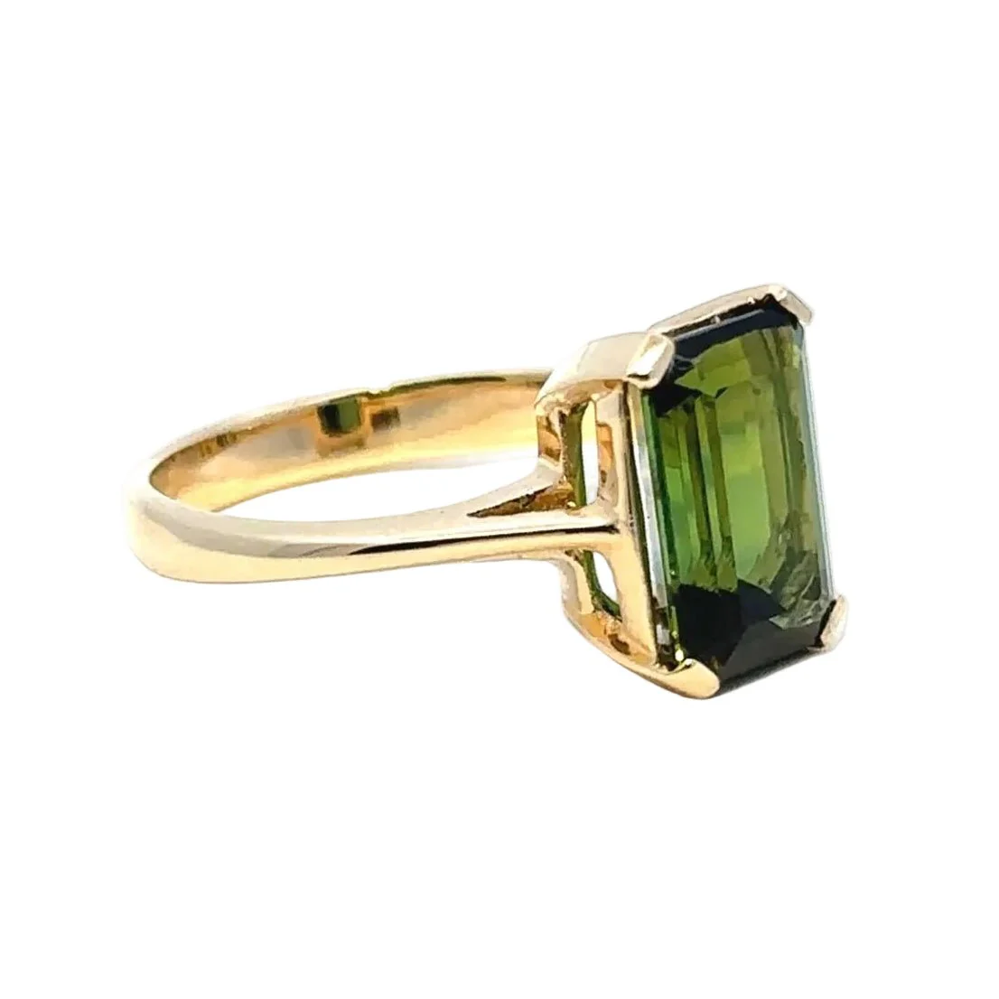 Ring Solitaire in yellow gold and tourmaline - Image 5
