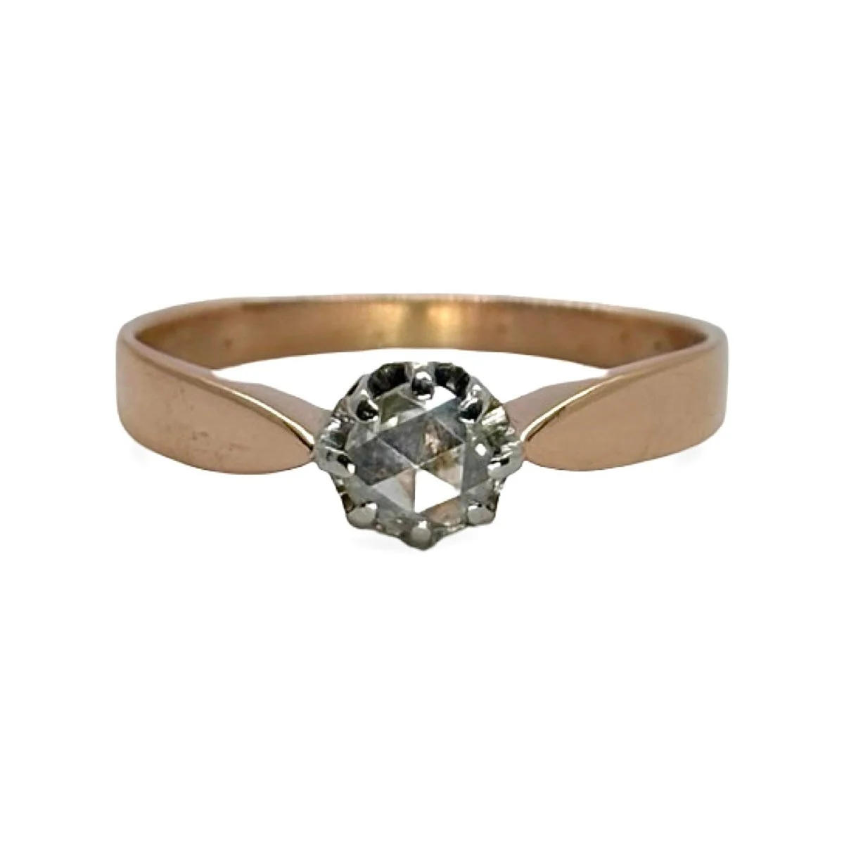 Ring Solitaire in rose gold and diamond