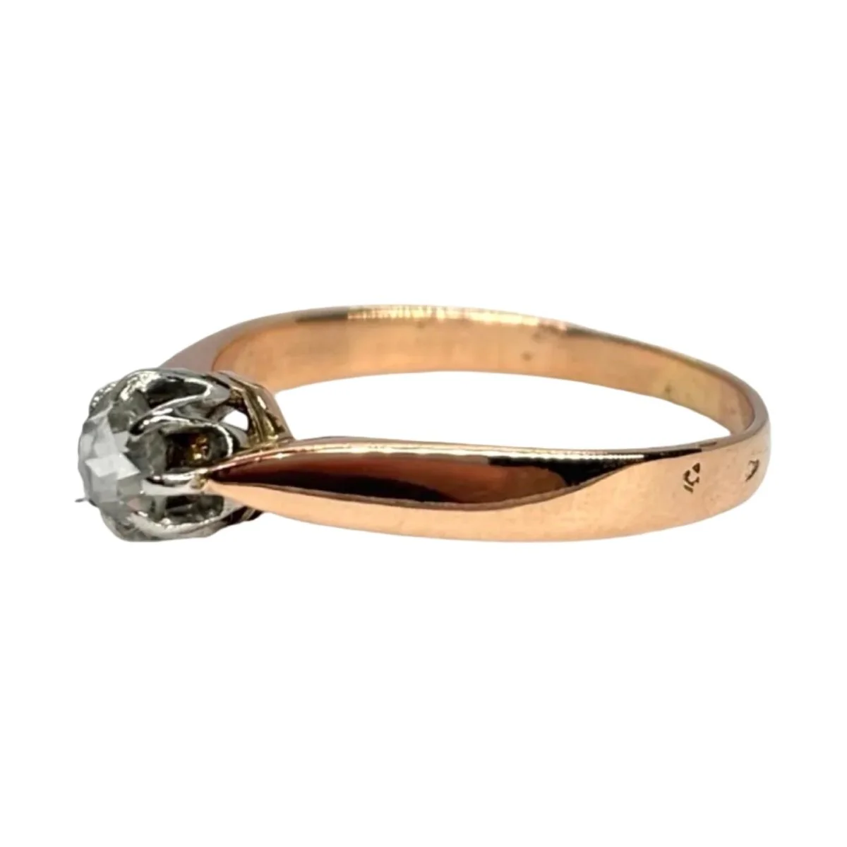 Ring Solitaire in rose gold and diamond - Image 3