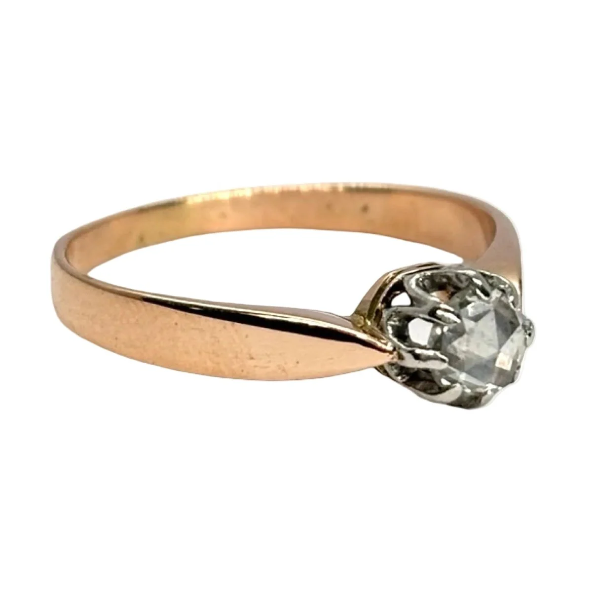 Ring Solitaire in rose gold and diamond - Image 4