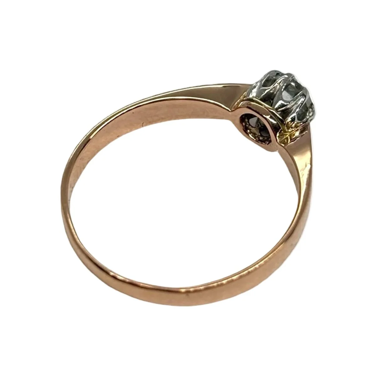 Ring Solitaire in rose gold and diamond - Image 5