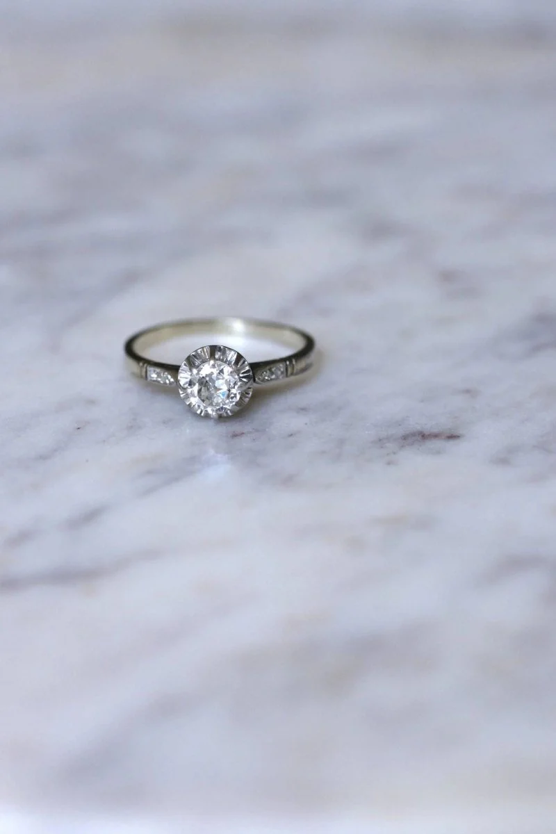 Art Deco diamond solitaire 0.50 Ct - Image 2