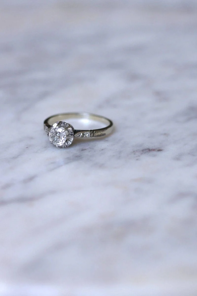Art Deco diamond solitaire 0.50 Ct - Image 4