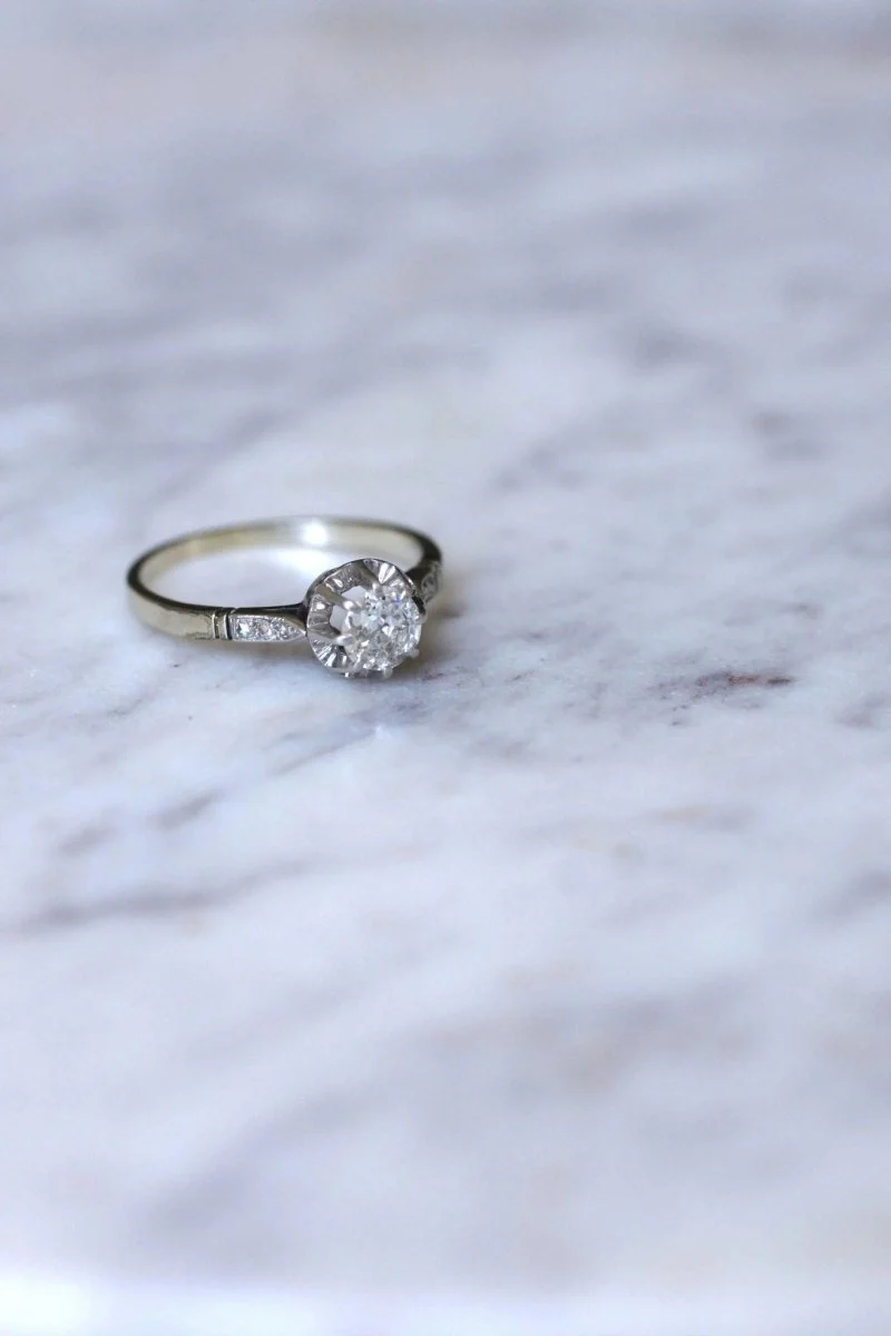 Art Deco diamond solitaire 0.50 Ct - Image 5
