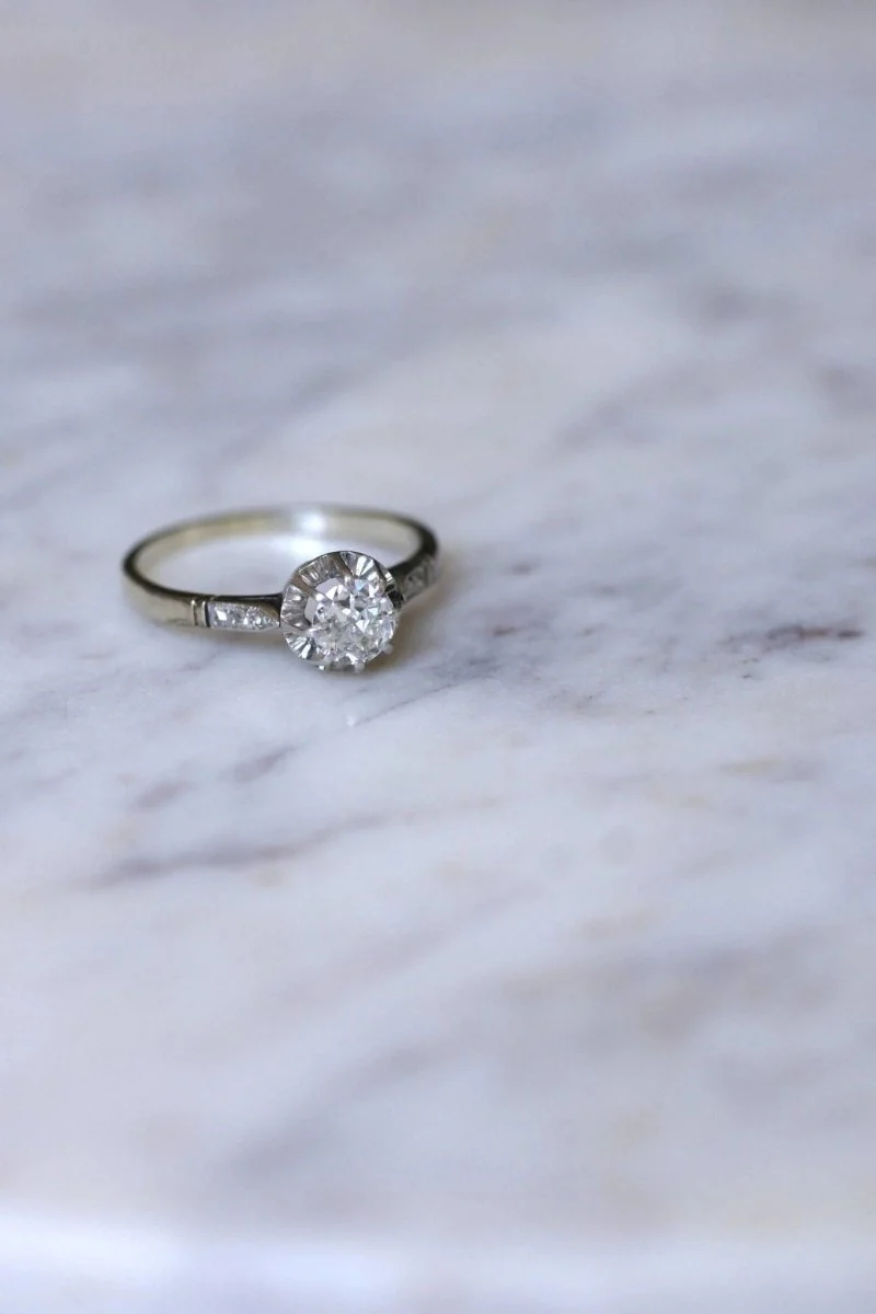 Art Deco diamond solitaire 0.50 Ct - Image 6