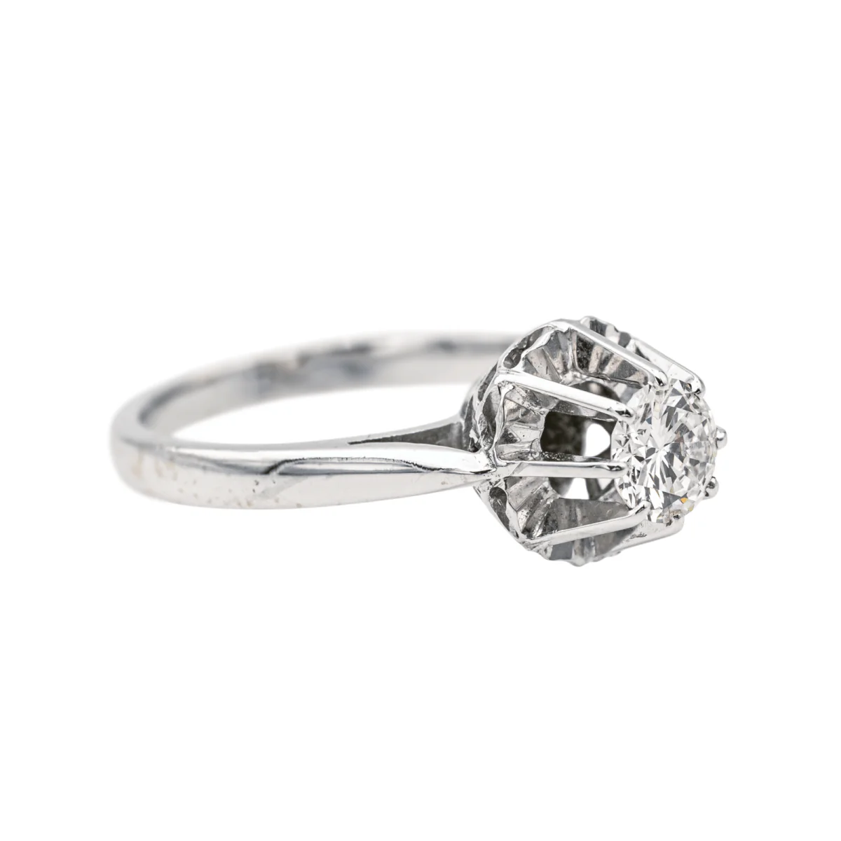 Ring Solitaire in white gold and diamond - Image 6