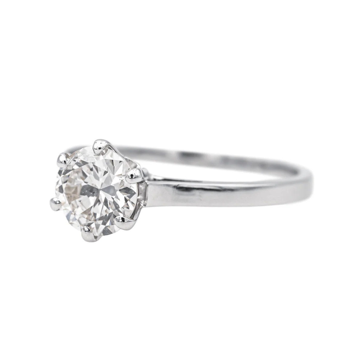 Solitaire ring in white gold and diamond - Image 3