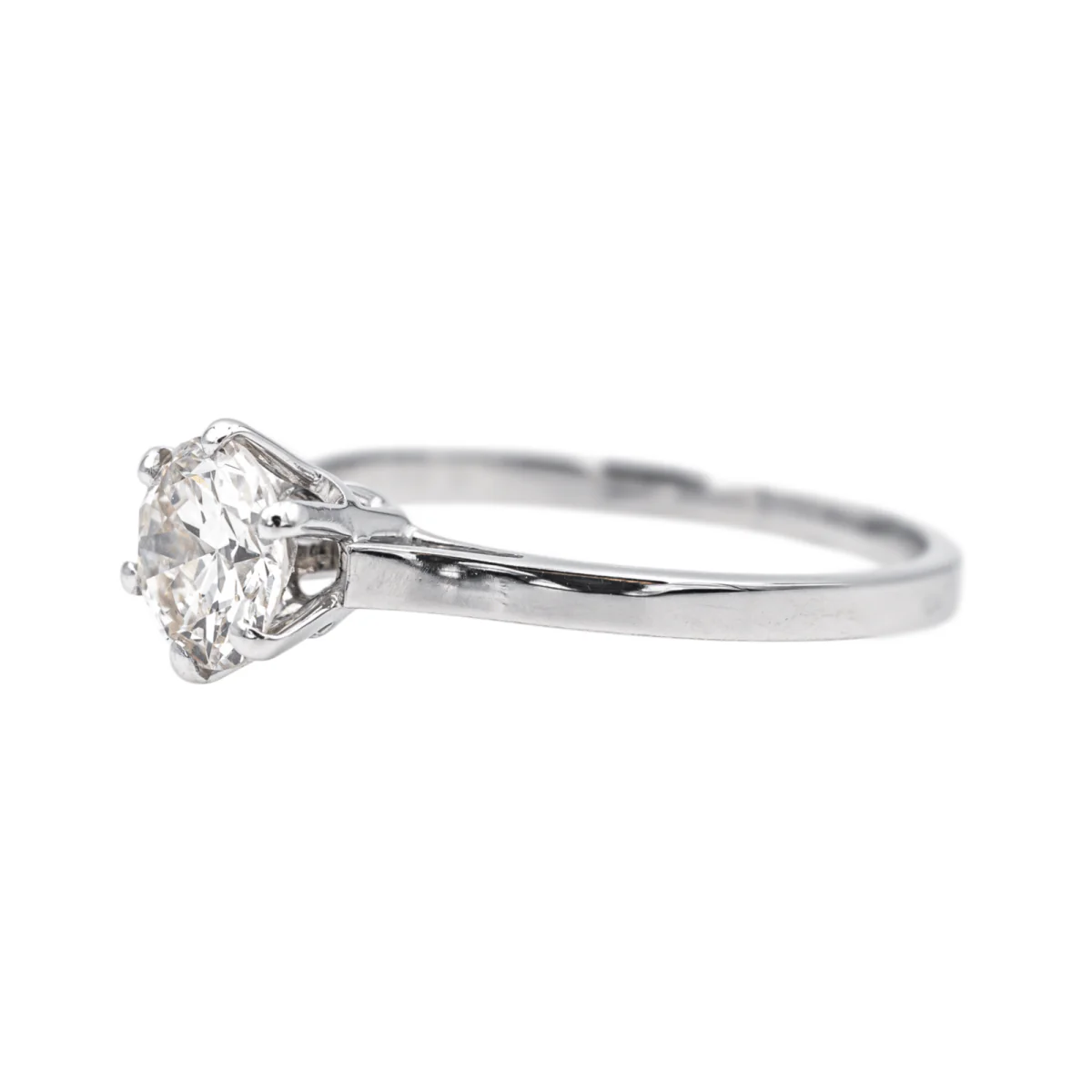 Solitaire ring in white gold and diamond - Image 4