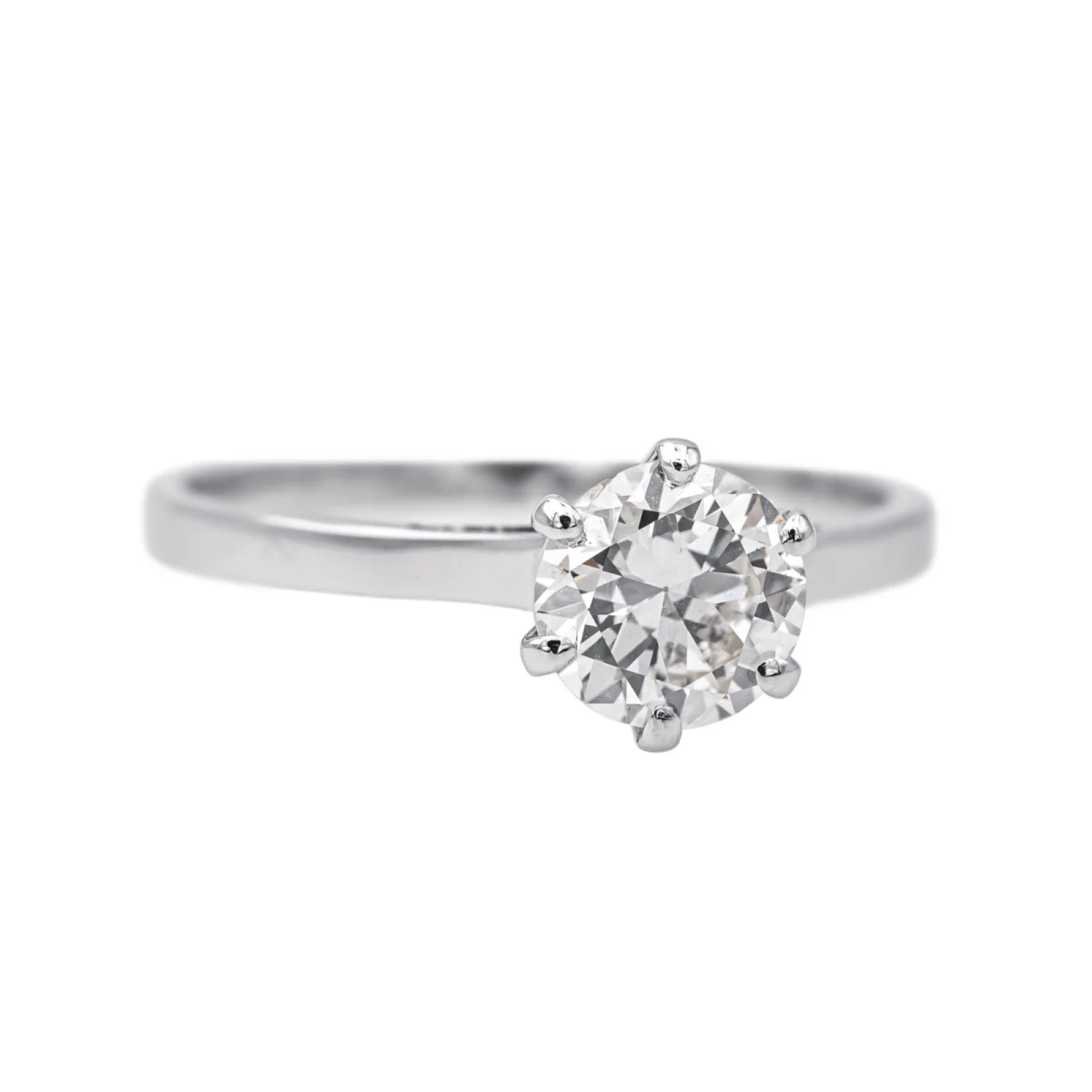 Solitaire ring in white gold and diamond - Image 6