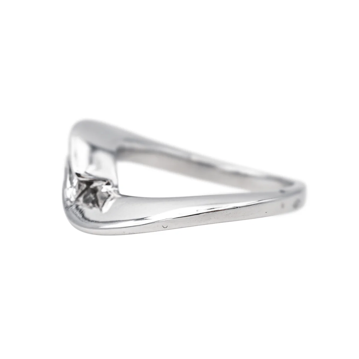 Solitaire ring in white gold and diamond - Image 4