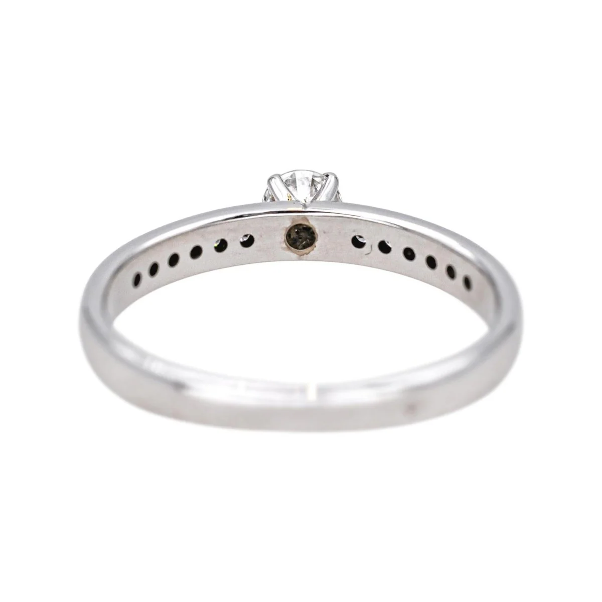 Solitaire ring in white gold and diamonds - Image 5
