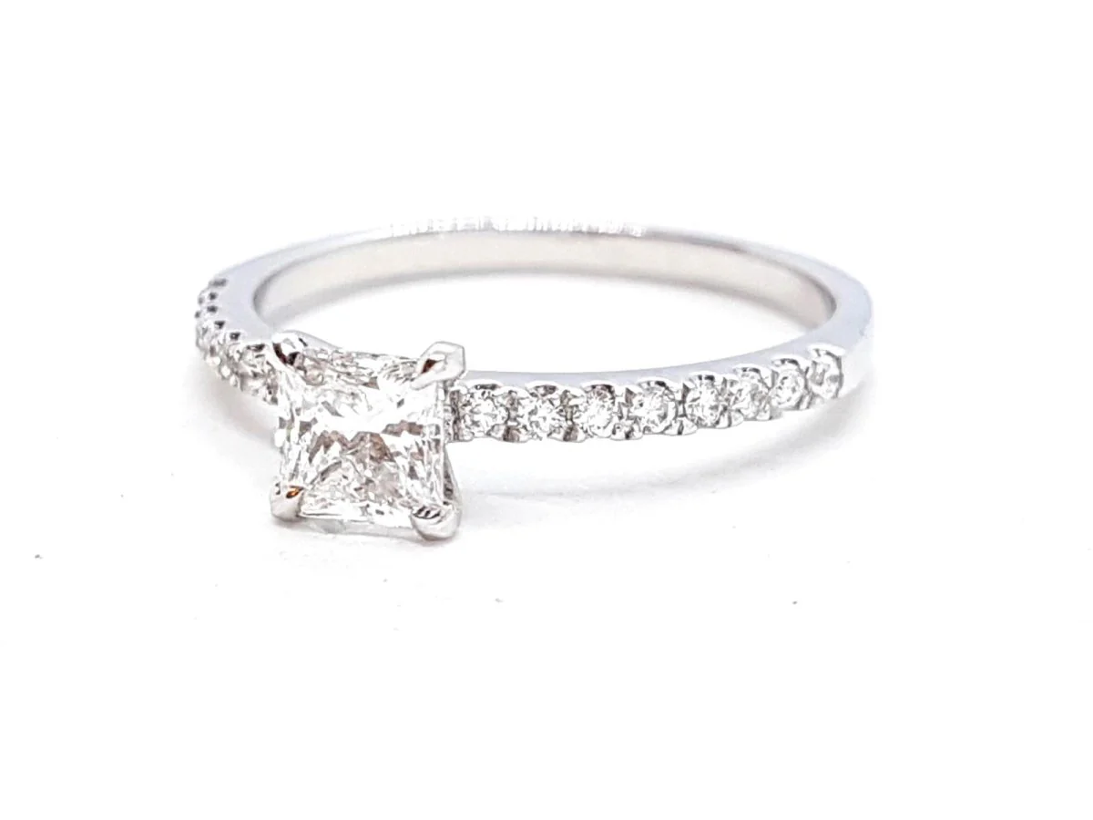 Solitaire Ring White Gold Diamond - Image 14