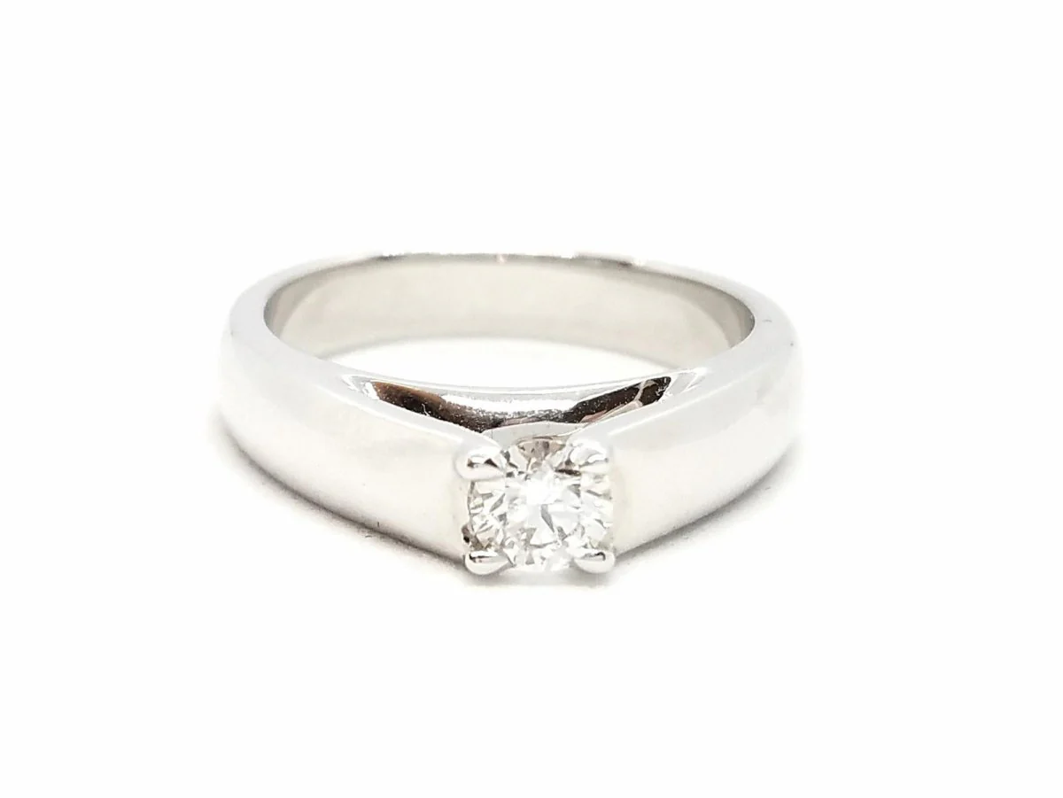 Solitaire Ring White Gold Diamond - Image 4